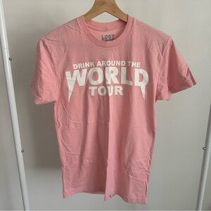 Lost Bros Drink Around The World Tour Pink Epcot Disney Shirt XS